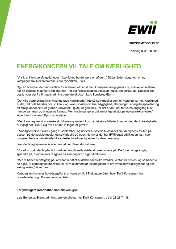 Energikoncern vil tale om kærlighed