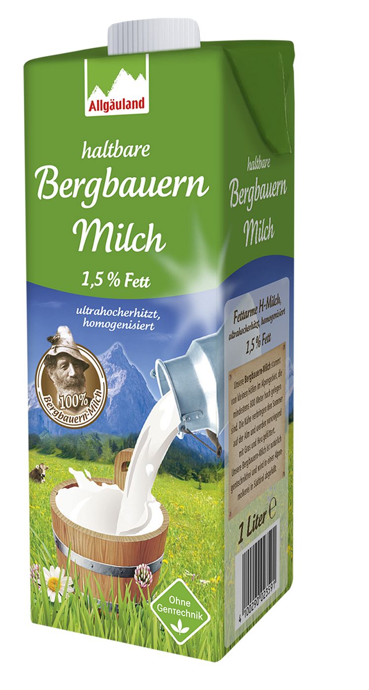 Allgäuland haltbare Bergbauern Milch, 1,5% Fett