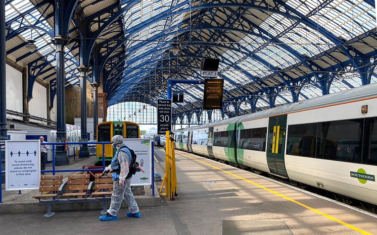 Brighton station: Applying 30-day viruscide