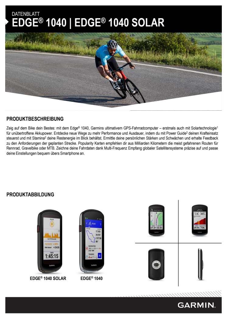 Datenblatt Garmin Edge 1040