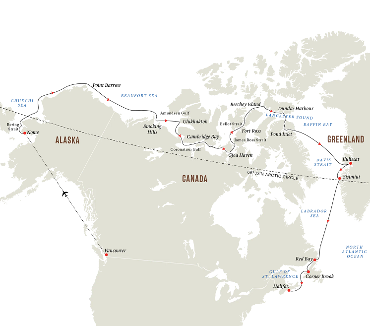 MS Roald Amundsen’s eastbound NWP