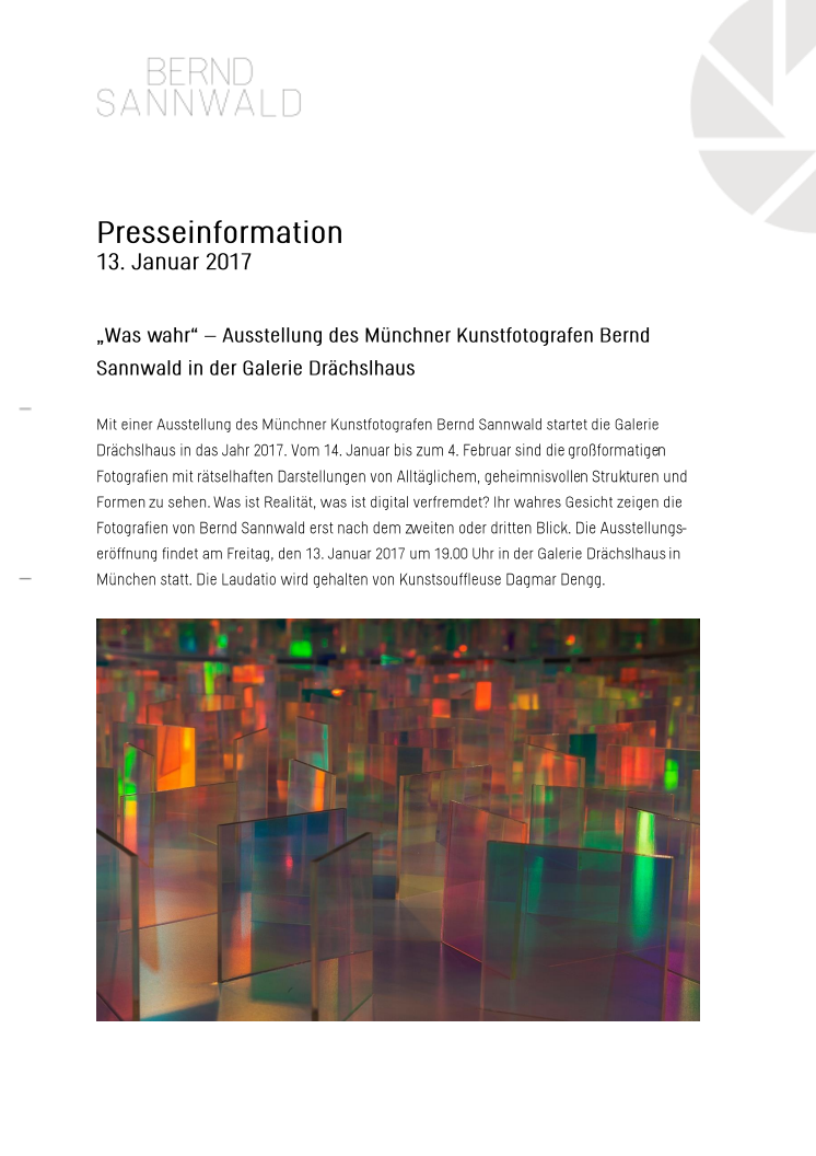 „Was wahr“ – Einladung zur Vernissage von Kunstfotograf Bernd Sannwald