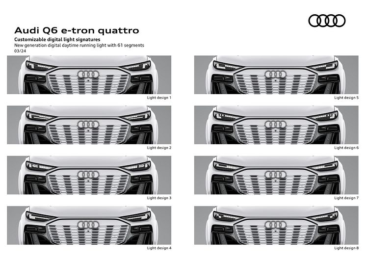 Audi Q6 e-tron - 8 digitale forlygtesignaturer