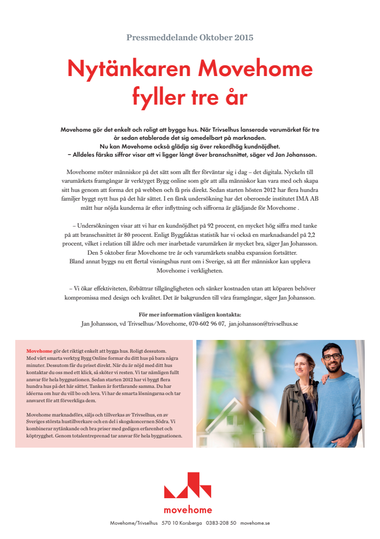 Nytänkaren Movehome fyller tre år