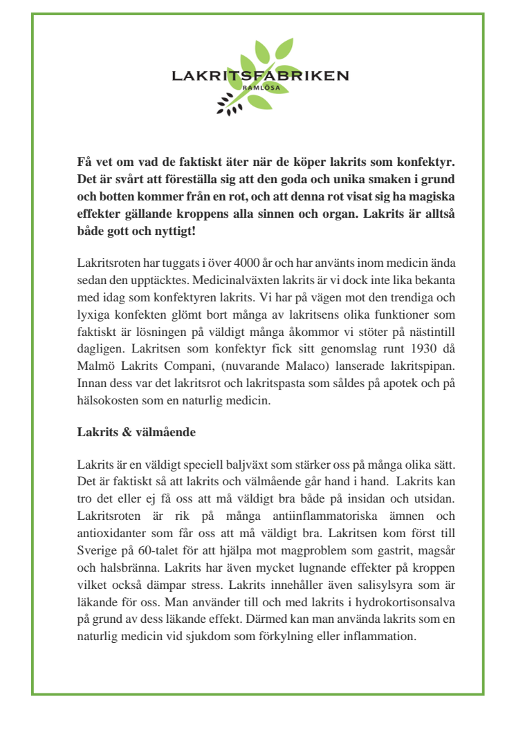 LAKRITS - DEN NATURLIGA MEDICINEN 