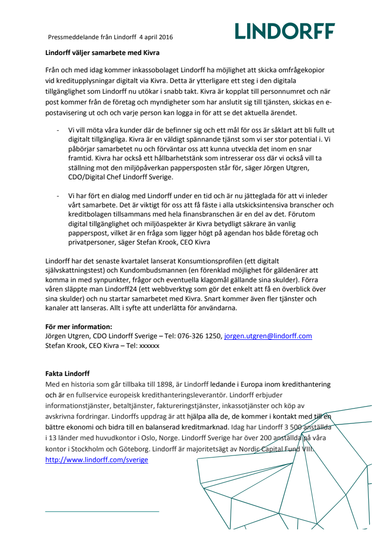 Lindorff väljer samarbete med Kivra
