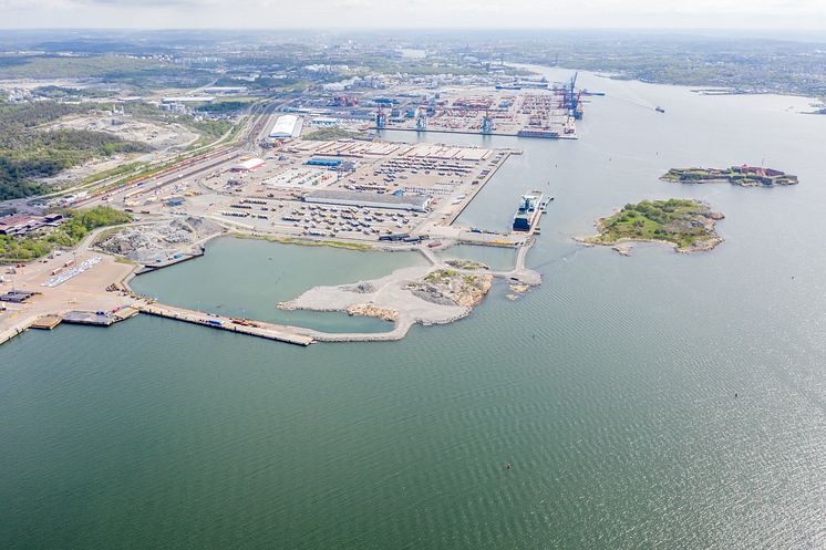 New terminal in Arendal (Port of Gothenburg), construction area, May 2020.