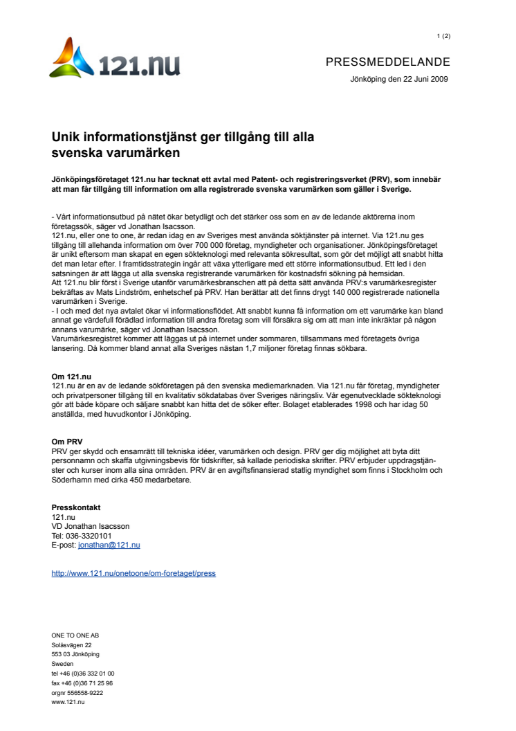 Unik informationstjänst ger tillgång till alla svenska varumärken