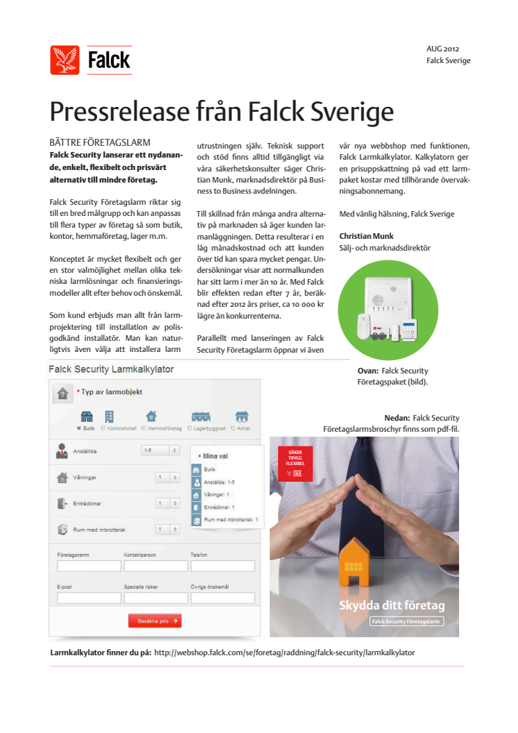 Falck Security lanserar nytt bättre företagslarm