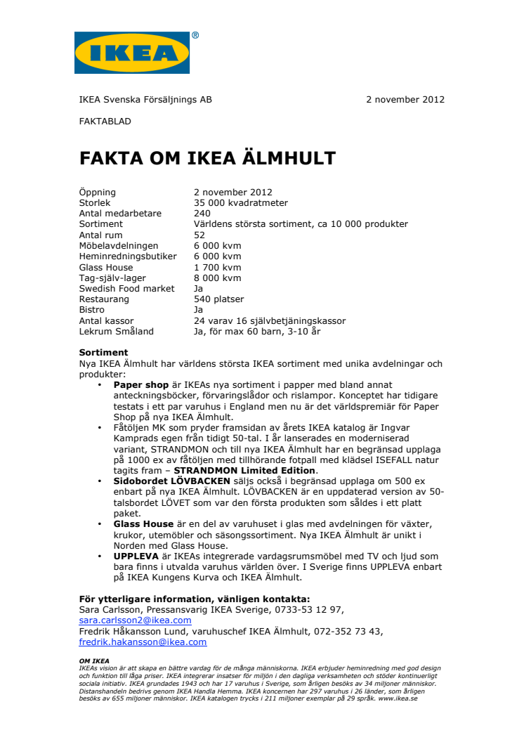 Fakta IKEA Älmhult