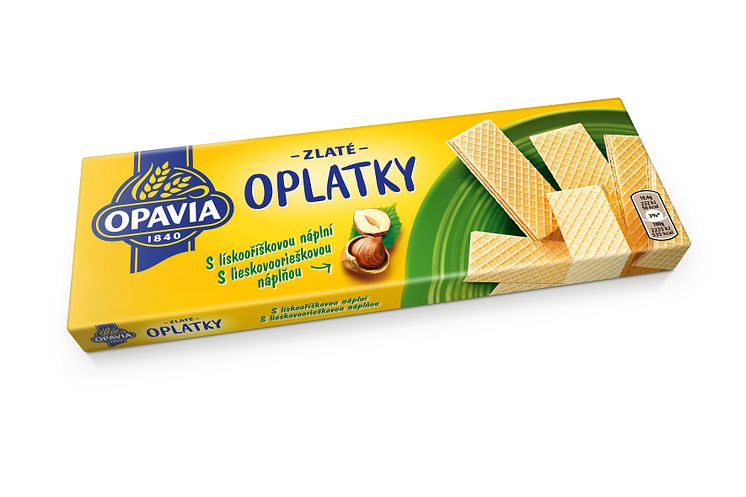 Opavia Zlate Oplatky orisek sideL