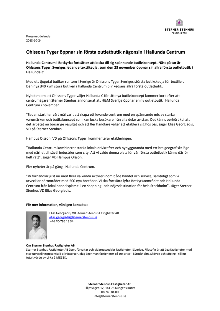 Ohlssons Tyger öppnar sin första outletbutik någonsin i Hallunda Centrum 