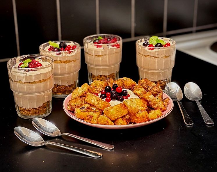 Bidraget "från rest till fest" förvandlade enkla råvaror till festdessert. 