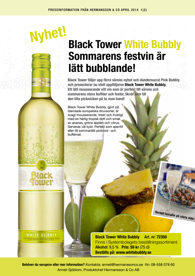 Black Tower White Bubbly - sommarens festvin!