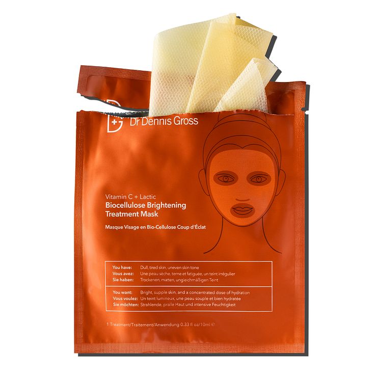 Dr Dennis Gross Vitamin C + Lactic Brightening Biocellulose Treat. Mask