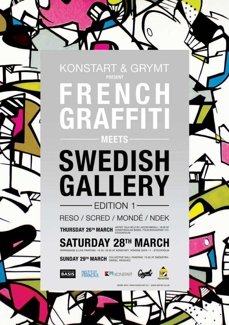 Mer pressinformation om evenemanget French Graffiti meets Swedish Gallery