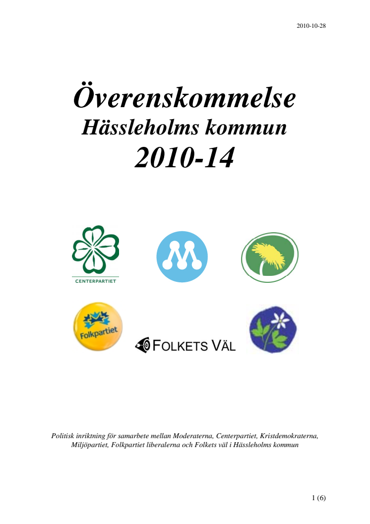 Borgerlig allians bildar majoritet med Miljöpartiet i Hässleholm