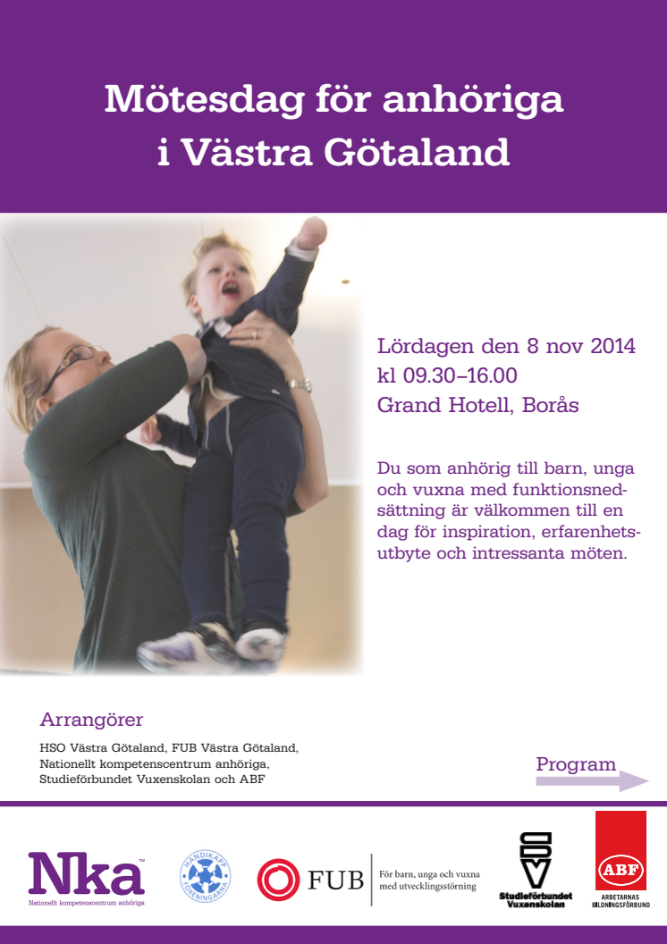 Mötesdag för anhöriga i Västra Götaland 2014