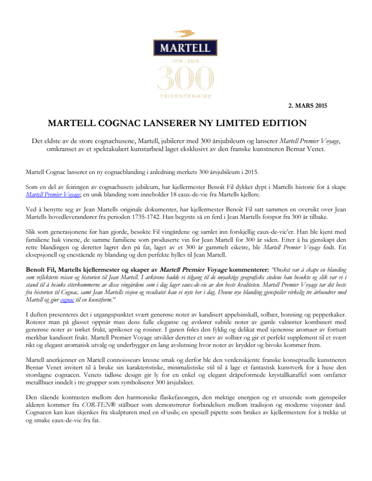 Martell Cognac lanserer ny limited edition