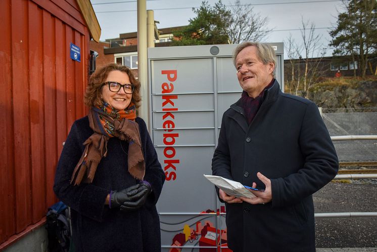 Konsernsjef Tone Wille i Posten og Konsernsjef Cato Hellesjø i Sporveien