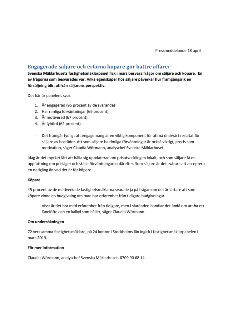 Engagerade säljare och erfarna köpare gör bättre affärer 