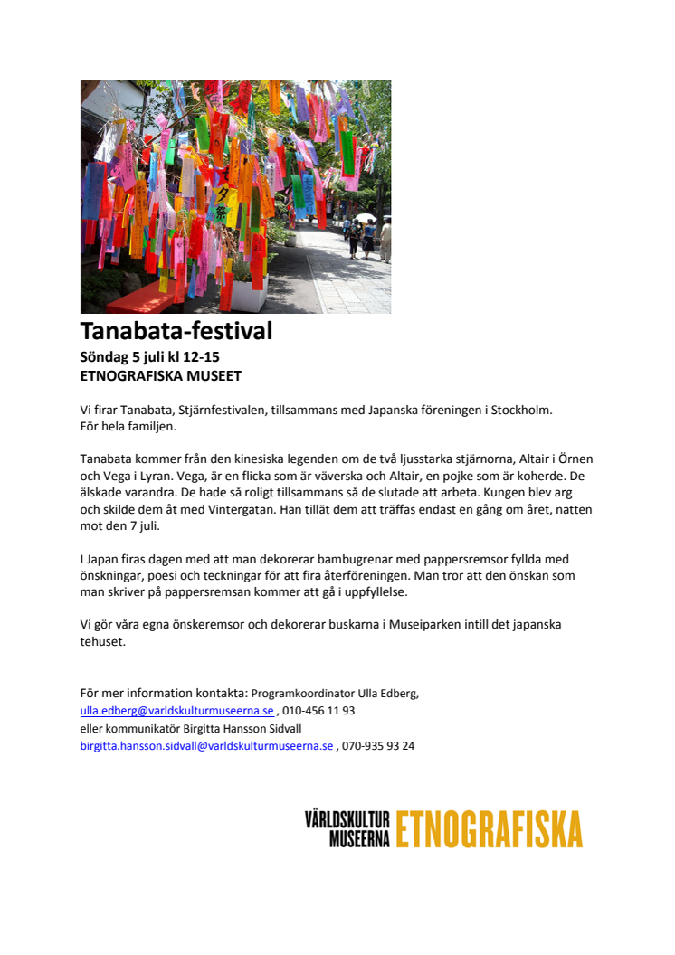 Tanabata-festival på Etnografiska