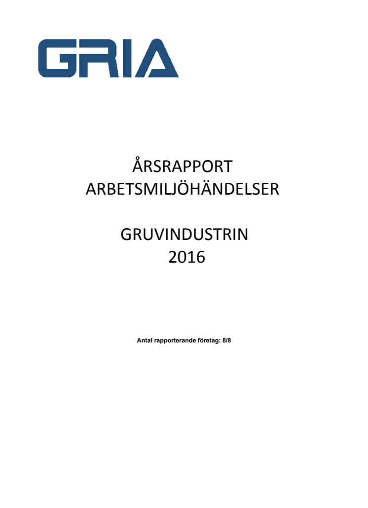 Branschrapport GRIA