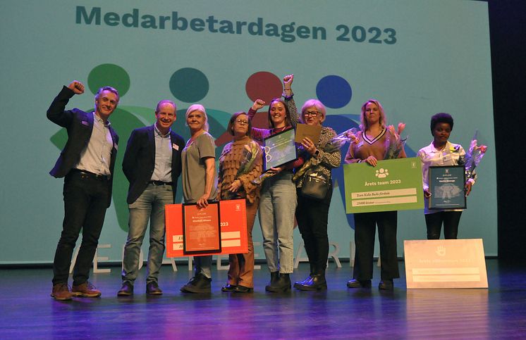 Pressbild på Årets medarbetare i Kungsbacka kommun 2023