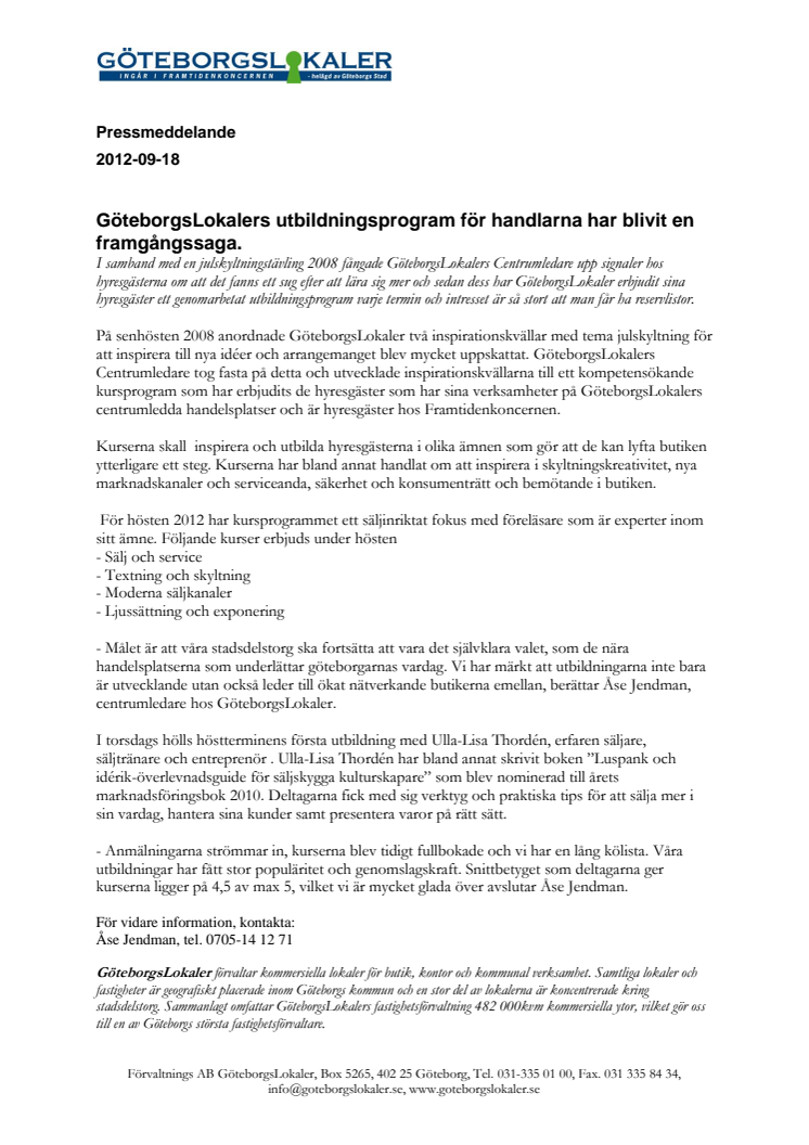 GöteborgsLokalers utbildningsprogram för handlarna har blivit en framgångssaga