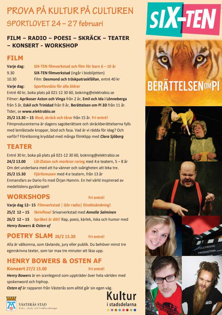 Culturens sportlovsprogram 24-27 februari 2014