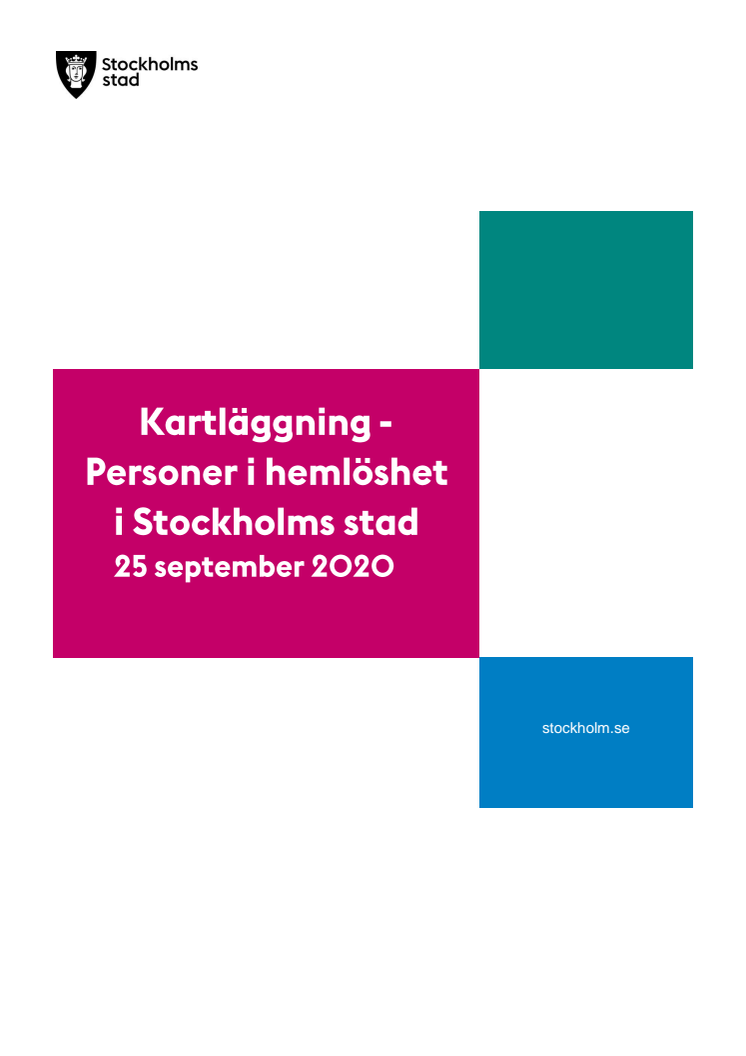 Kartläggning av personer i hemlöshet 2020 i Stockholms stad