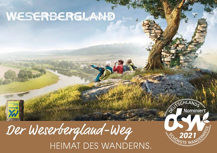 Postkartenmotiv für den Weserbergland-Weg zur Publikumswahl 2021