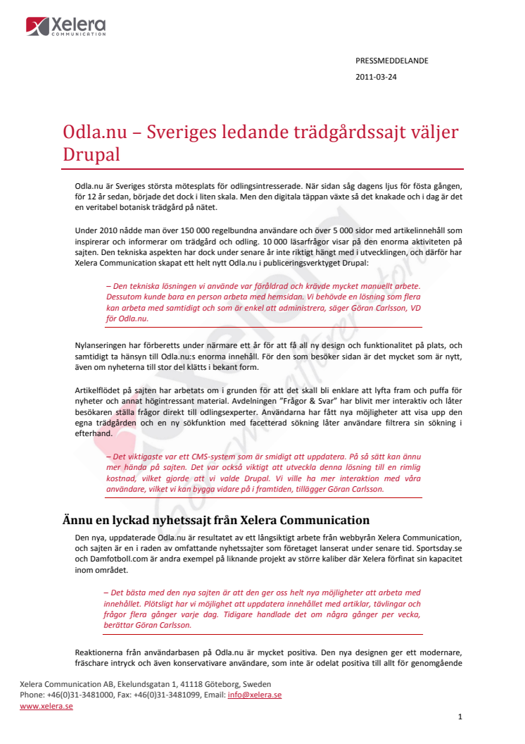 Odla.nu – Sveriges ledande trädgårdssajt väljer Drupal