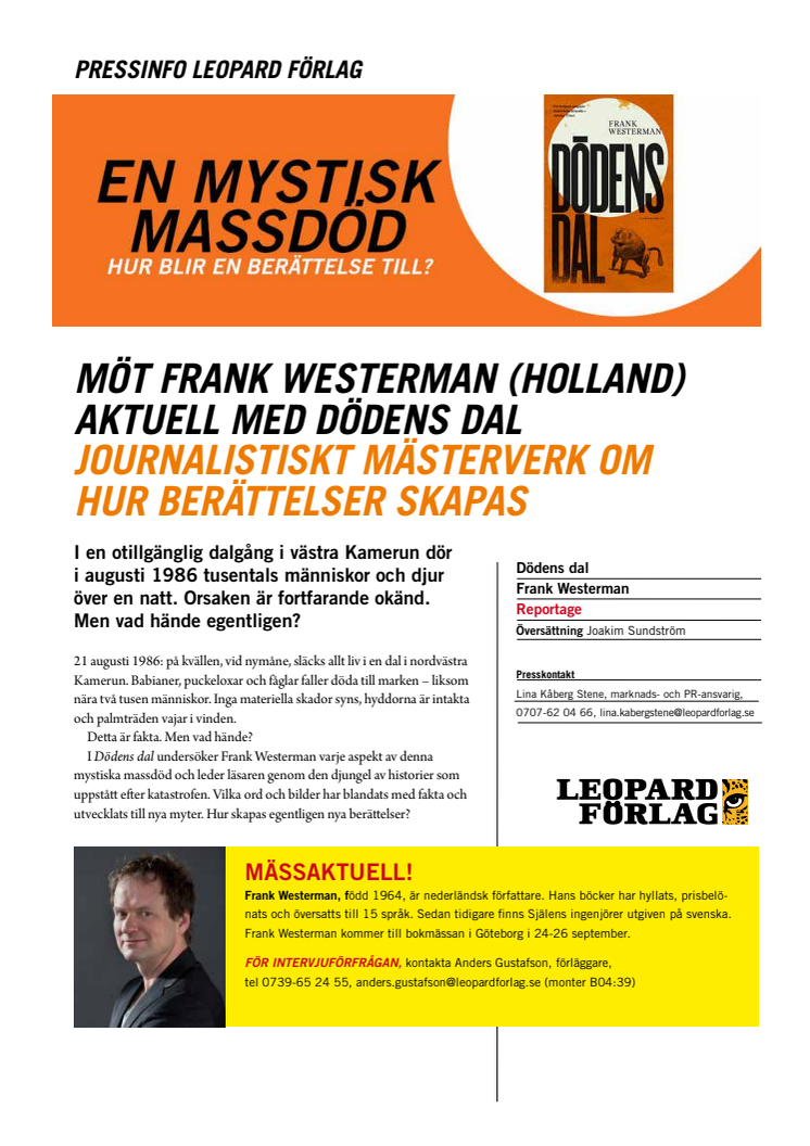 Frank Westerman (Holland): Dödens dal