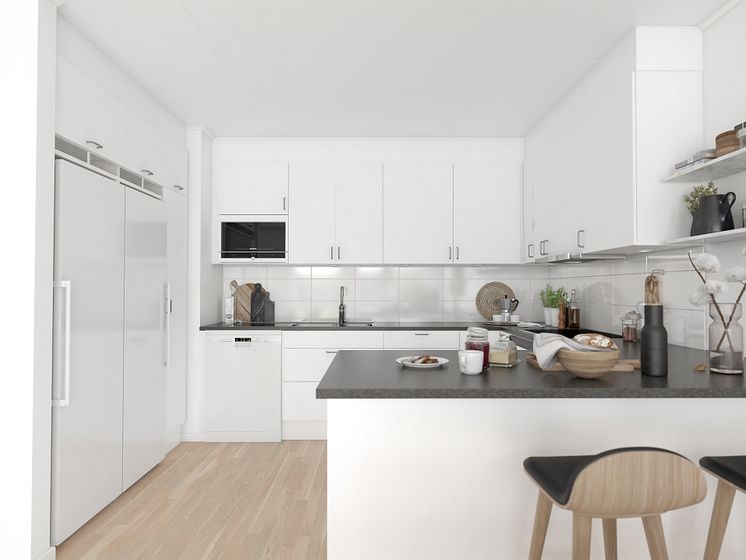 Brf Rydsgårds Ängar - 3D-bild av kök