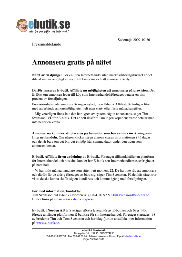 Annonsera gratis på nätet