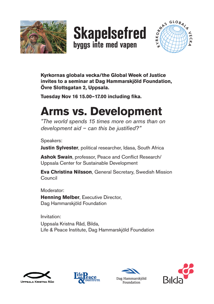 Inbjudan "Vapen vs utveckling"