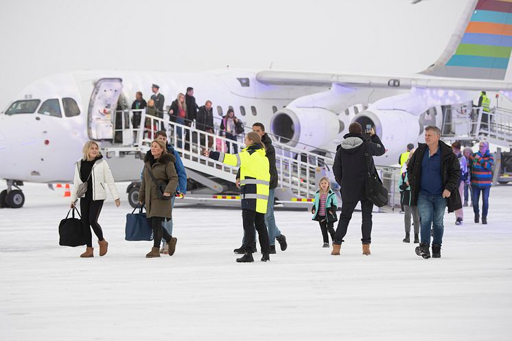 First passangers at Scandinavian Mountains Airport dec 22 th 2019