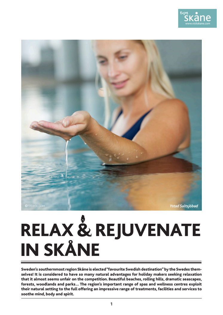 PRESSINFO: Relax and rejuvenate in Skåne