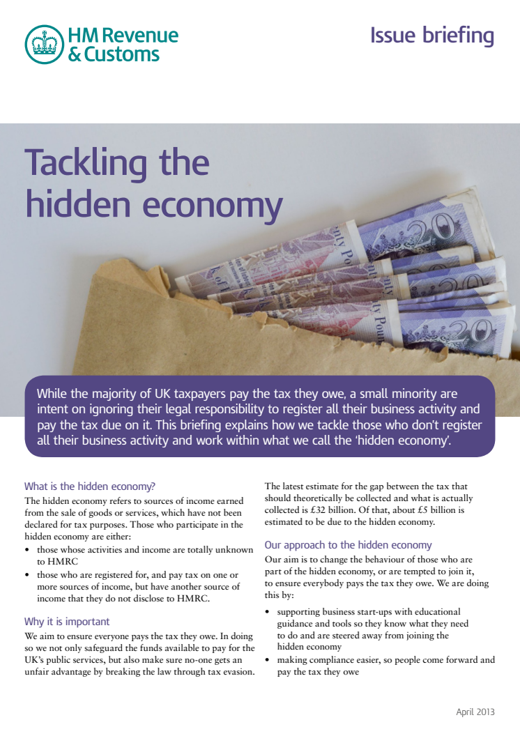 HMRC Briefing - Tackling the hidden economy