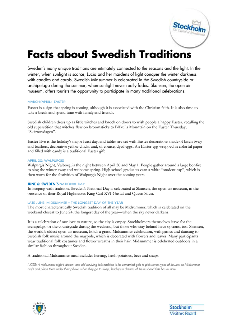 Facts: About traditions, holidays and food in Sweden