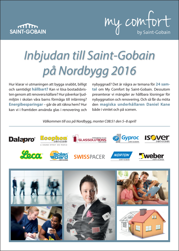 Inbjudan till Saint-Gobain på Nordbygg 2016