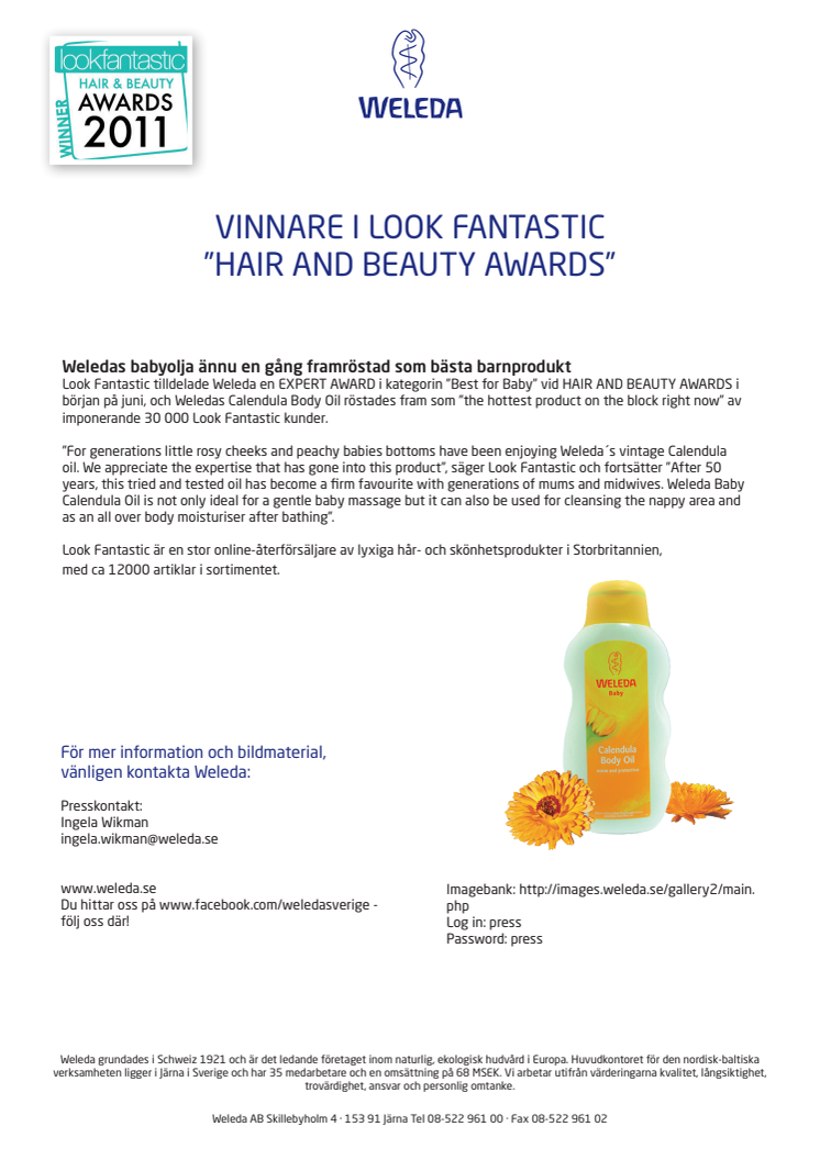 VINNARE I LOOK FANTASTIC ”HAIR AND BEAUTY AWARDS”