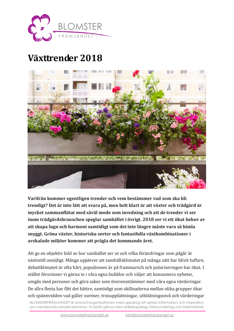 Växttrender 2018