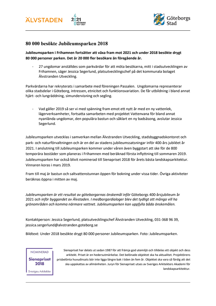 80 000 besökte Jubileumsparken 2018