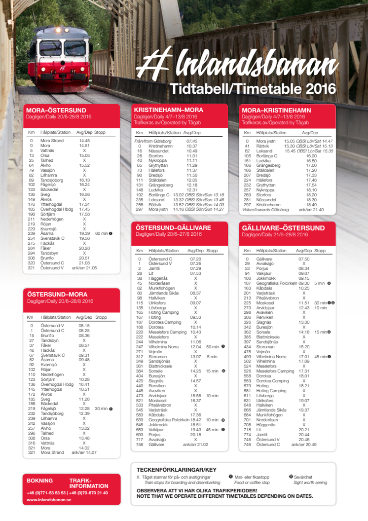 Tidtabell sommar 2016