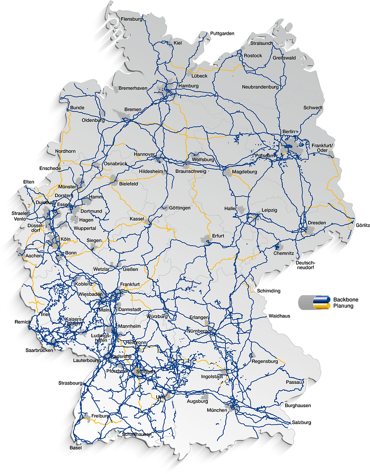 Netzkarte von GasLINE