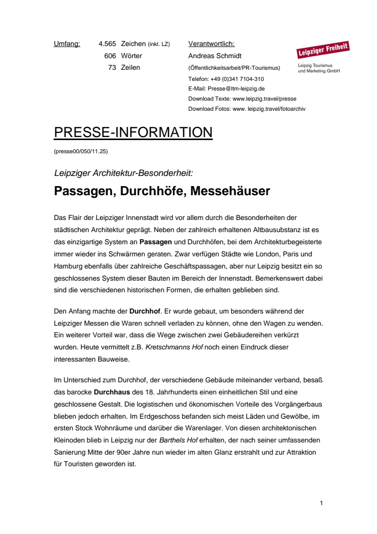 Leipziger Architektur-Besonderheit: Passagen, Durchhöfe, Messehäuser