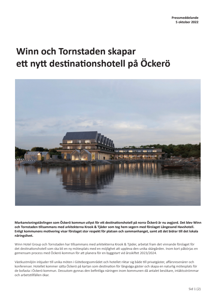 Pressmeddelande Winn och Tornstaden skapar destinationshotell på Öckerö - 5 okt 2022.pdf