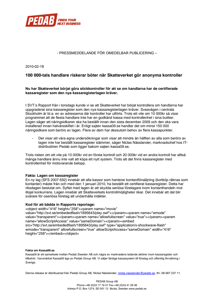 100 000-tals handlare riskerar böter när Skatteverket gör anonyma kontroller